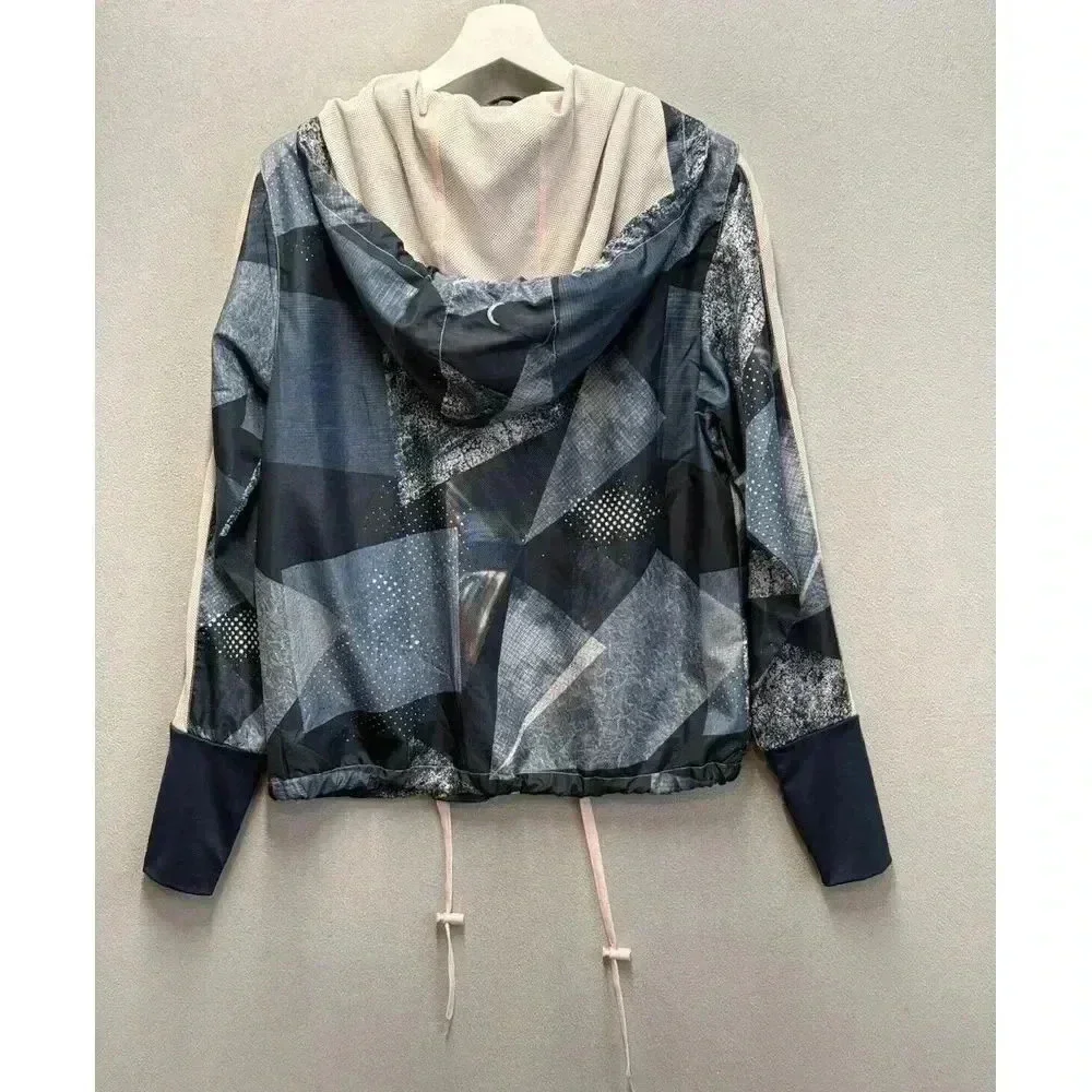 Zyia Active Radical Bomber Jacket Women's S Blue Full Zip Lightweight Athleisure